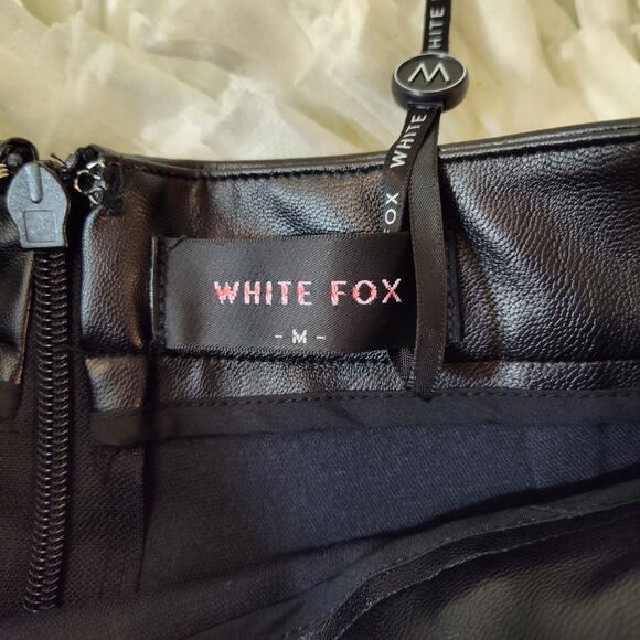 WHITE FOX VEGAN FAUX LEATHER PANTS HIGH RISE BOOT CUT WOMEN'S MEDIUM  BLACK NWT - Picture 10 of 16
